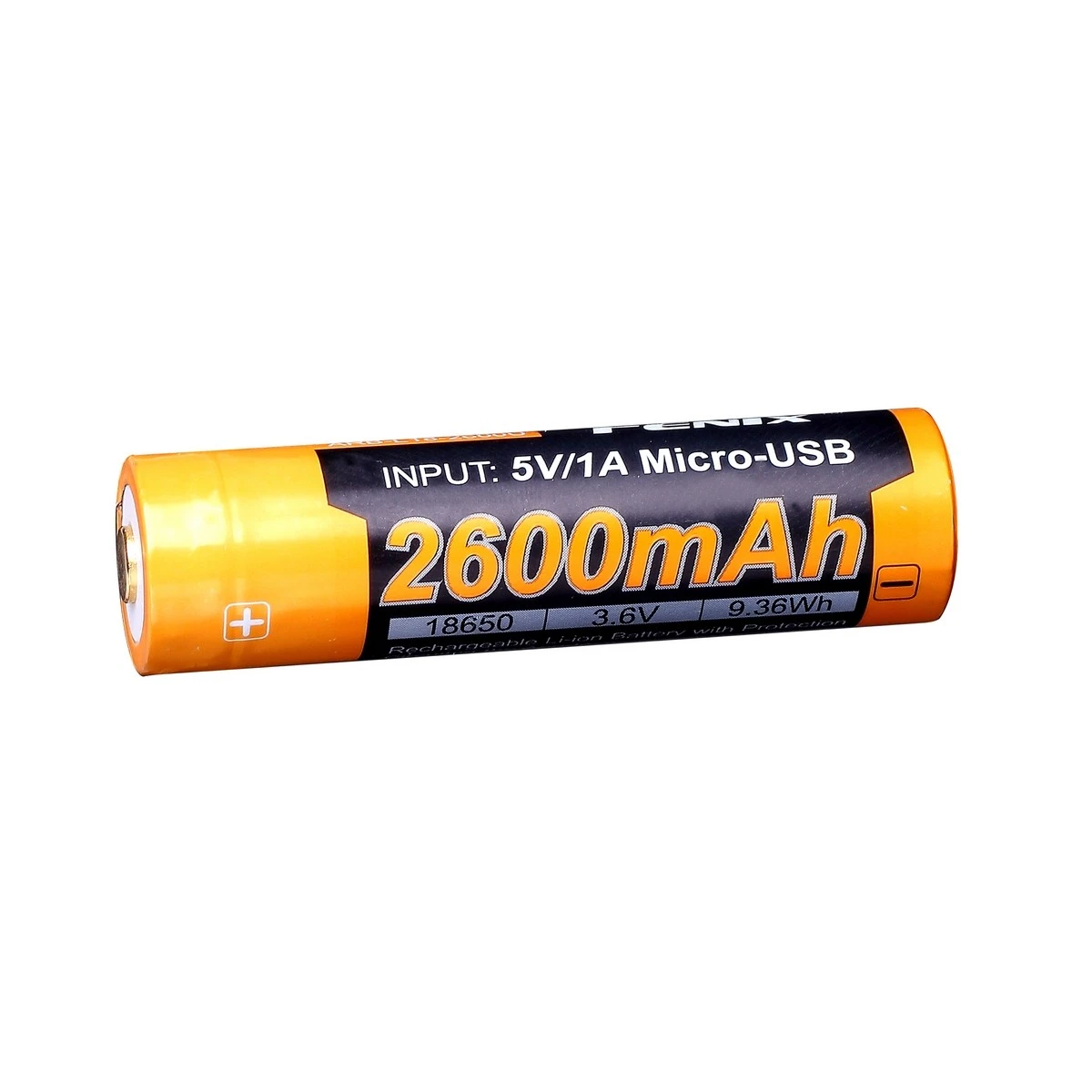 Акумулятор 18650 Fenix (2600 mAh) micro usb зарядка — фото 3
