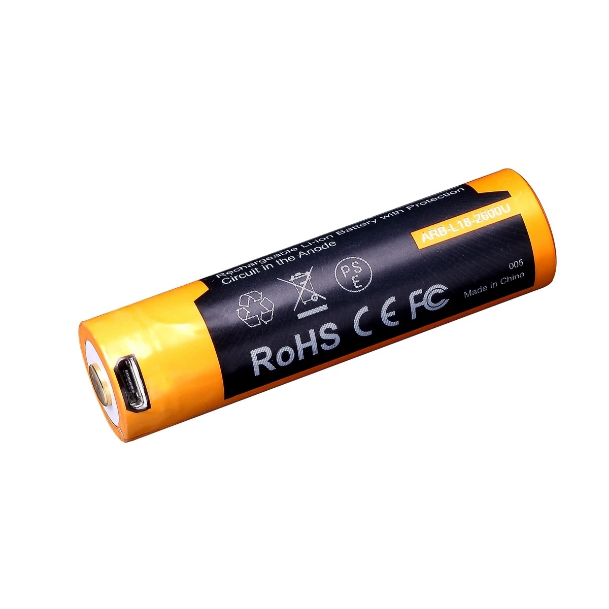 Акумулятор 18650 Fenix (2600 mAh) micro usb зарядка — фото 4