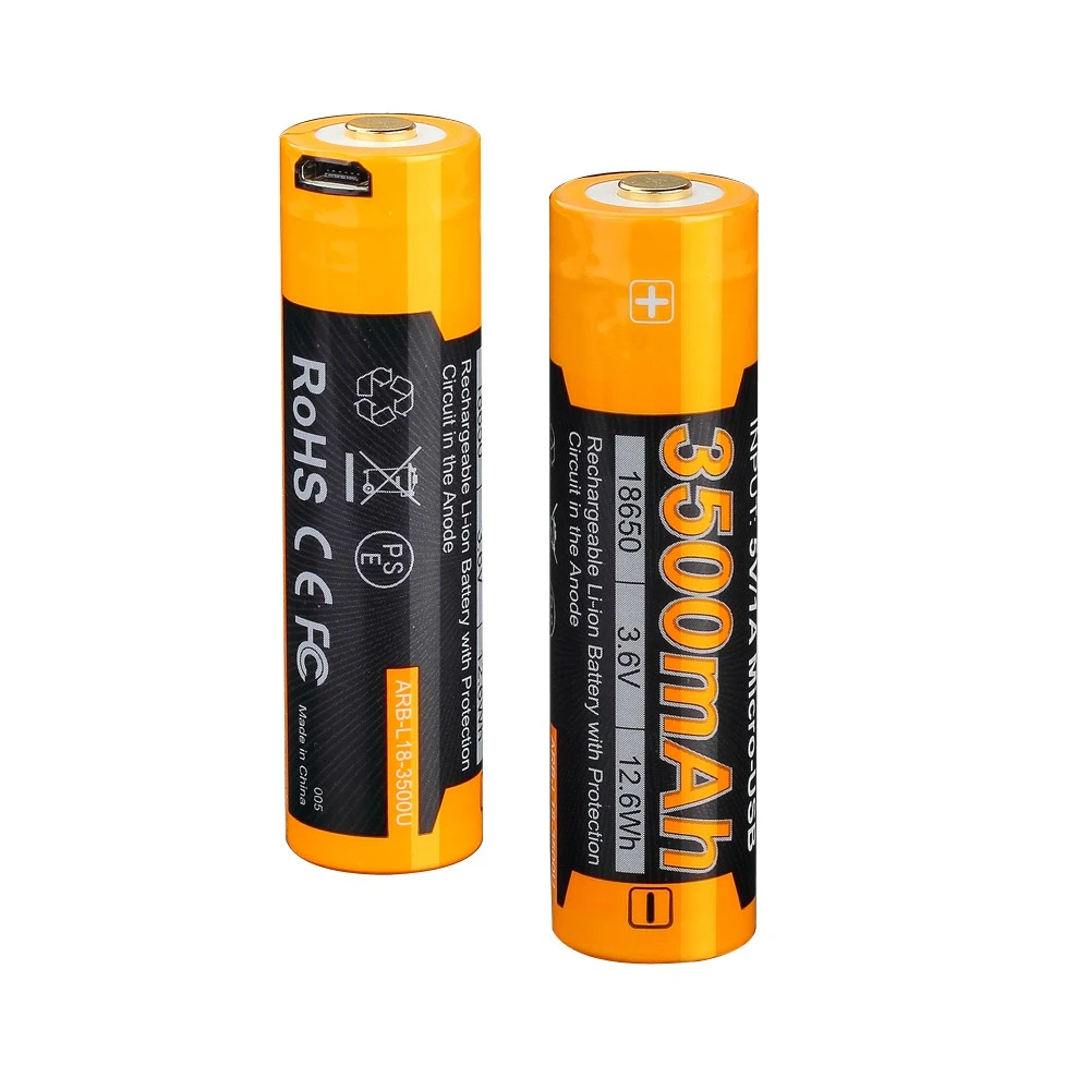 Акумулятор 18650 Fenix (3500 mAh) micro usb зарядка — фото 1