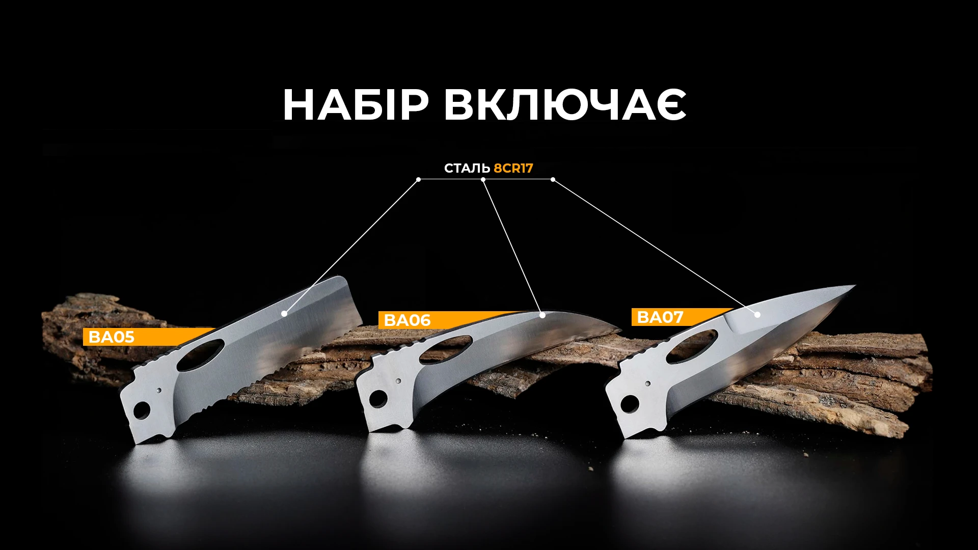 Набір змінних клинків Roxon (BA05; BA06; BA07) 3in1 для S501U, S502U, S802 — фото 15