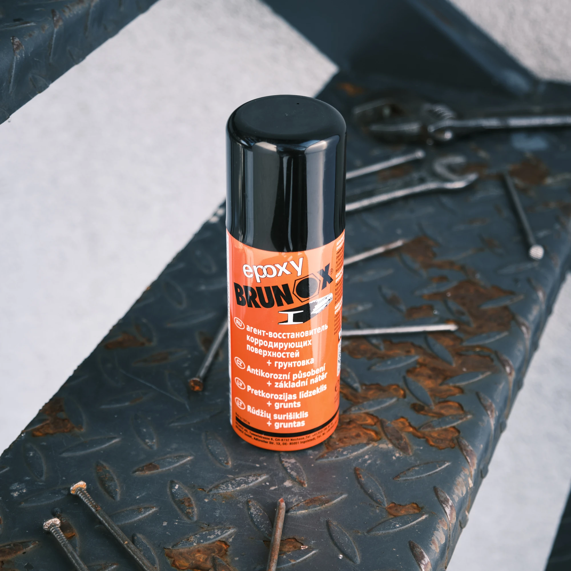 Перетворювач іржі та ґрунтовка 2-в-1, спрей Brunox Epoxy 400 ml — фото 2