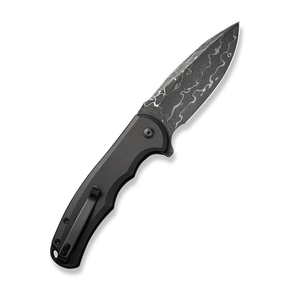 Ніж складаний туристичний Civivi Praxis,  (9.5 см) Damascus / Aluminum чорний — фото 2