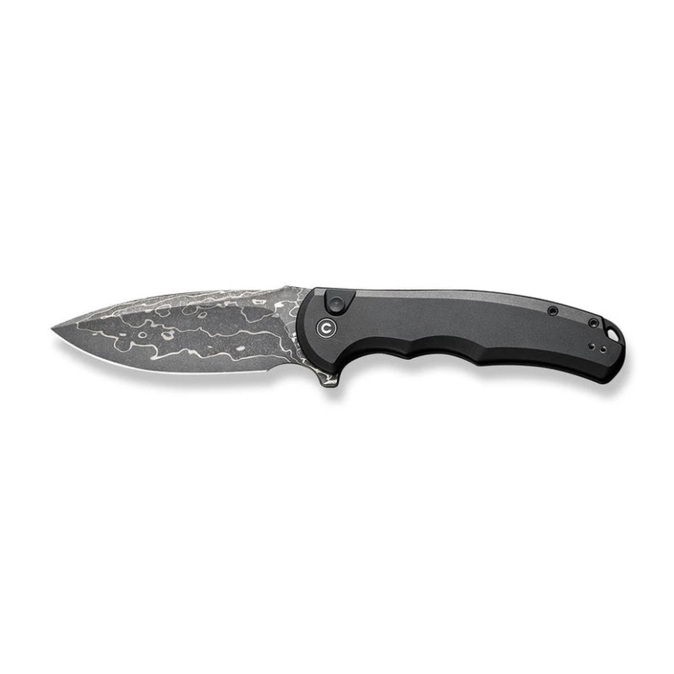 Ніж складаний туристичний Civivi Praxis,  (9.5 см) Damascus / Aluminum чорний — фото 3