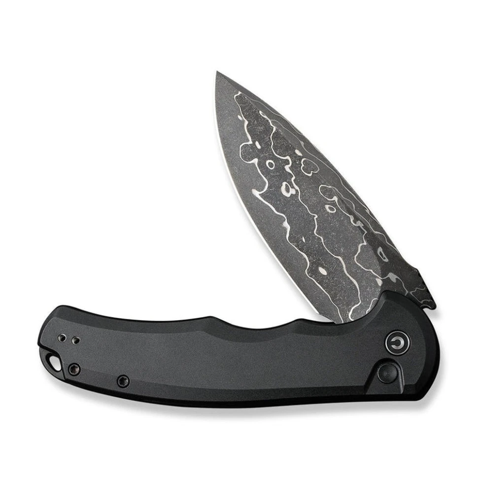 Ніж складаний туристичний Civivi Praxis,  (9.5 см) Damascus / Aluminum чорний — фото 4