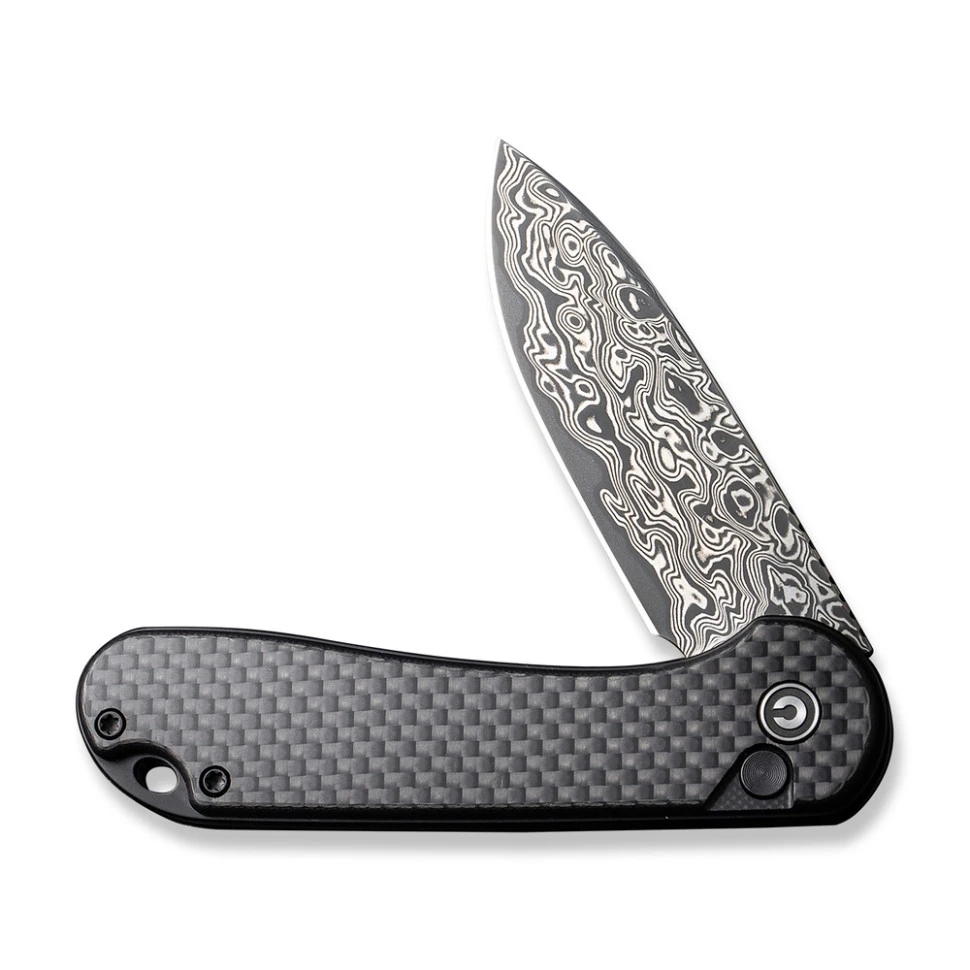 Ніж складаний кишеньковий Civivi Elementum II, (7.5 см) Damascus / Carbon Fiber & G10 — фото 3