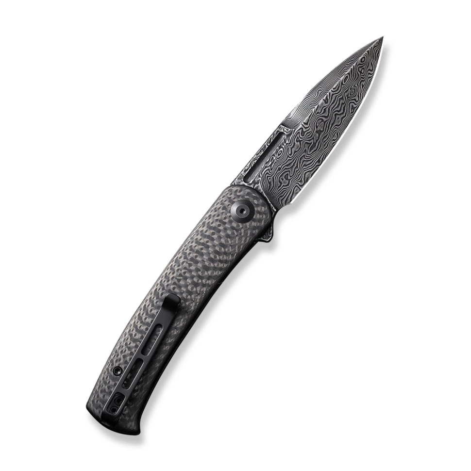 Ніж складаний туристичний Civivi Caetus Flipper, (8.8 см) Damascus / Carbon Fiber — фото 2