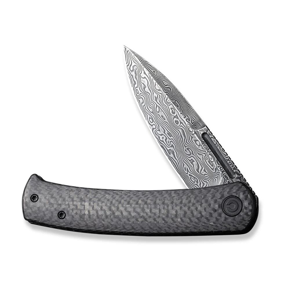 Ніж складаний туристичний Civivi Caetus Flipper, (8.8 см) Damascus / Carbon Fiber — фото 3