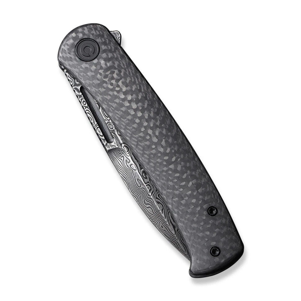 Ніж складаний туристичний Civivi Caetus Flipper, (8.8 см) Damascus / Carbon Fiber — фото 4