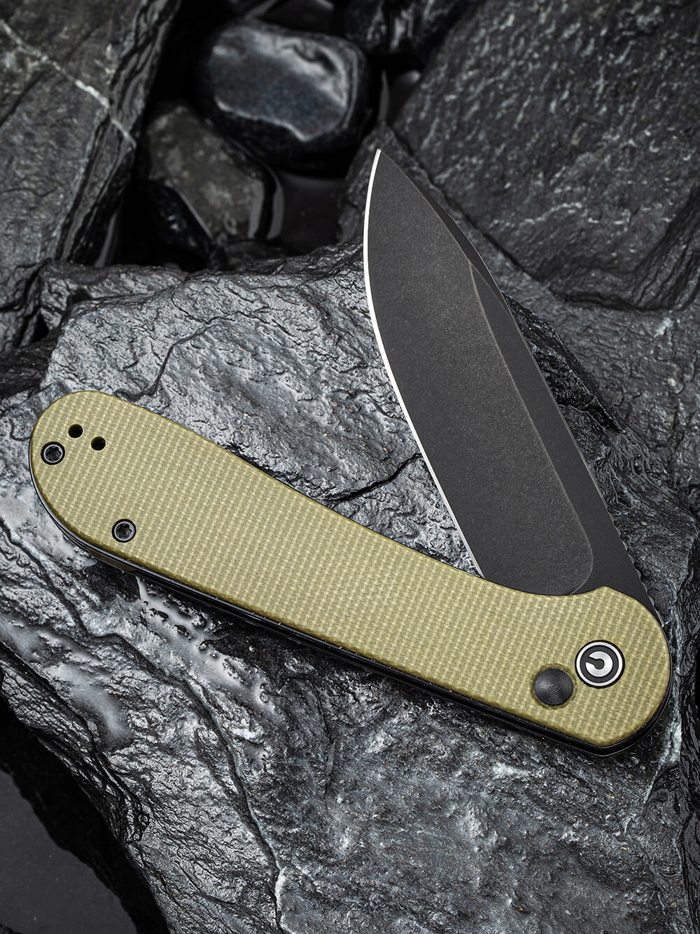 Ніж складаний туристичний Civivi Elementum Pocket, (8.9 см) 14C28N / Micarta оливковий — фото 4