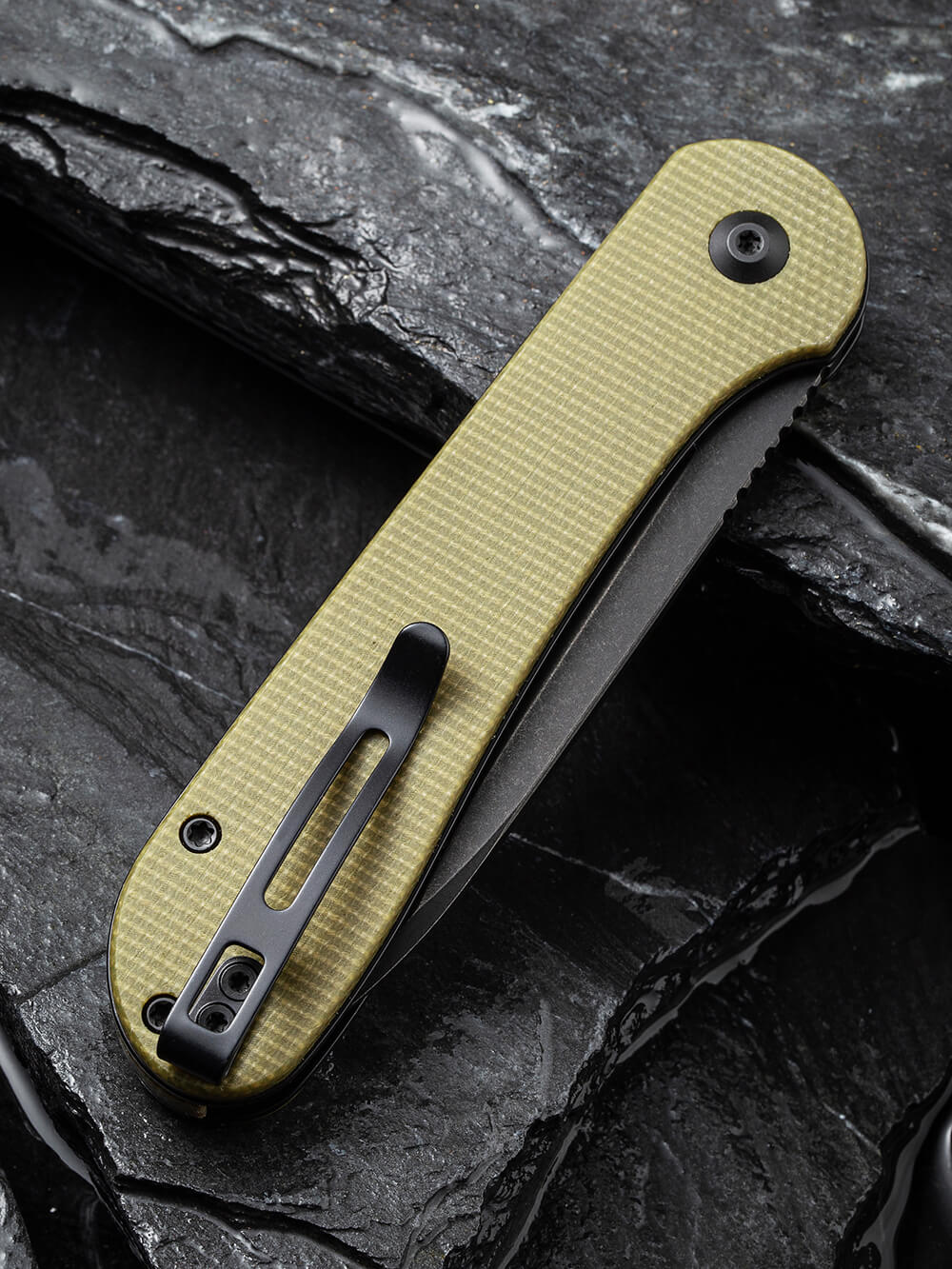 Ніж складаний туристичний Civivi Elementum Pocket, (8.9 см) 14C28N / Micarta оливковий — фото 6