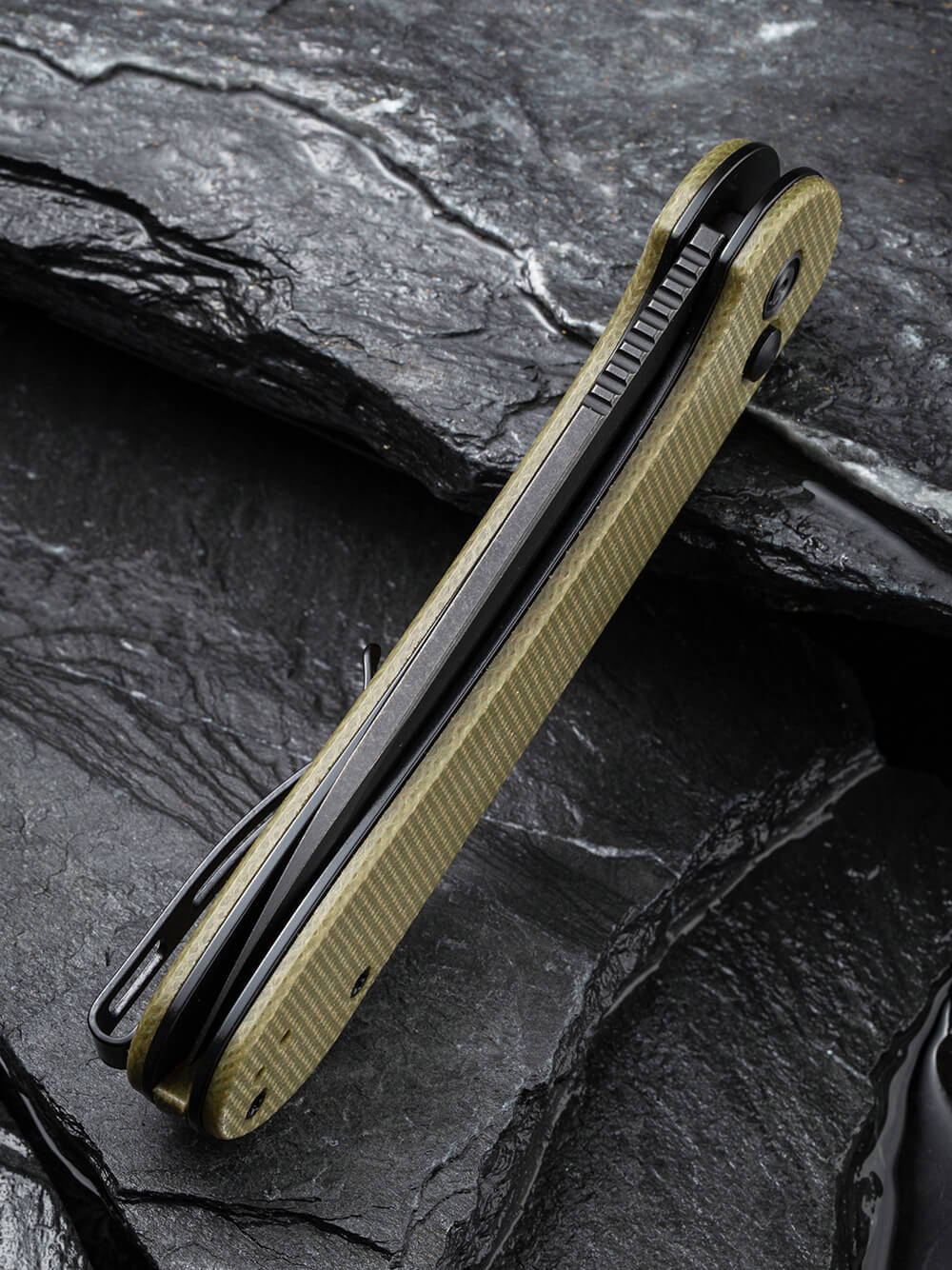 Ніж складаний туристичний Civivi Elementum Pocket, (8.9 см) 14C28N / Micarta оливковий — фото 7