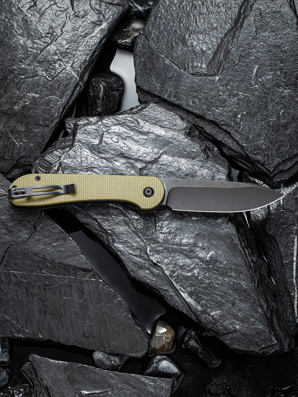 Ніж складаний туристичний Civivi Elementum Pocket, (8.9 см) 14C28N / Micarta оливковий — фото 9