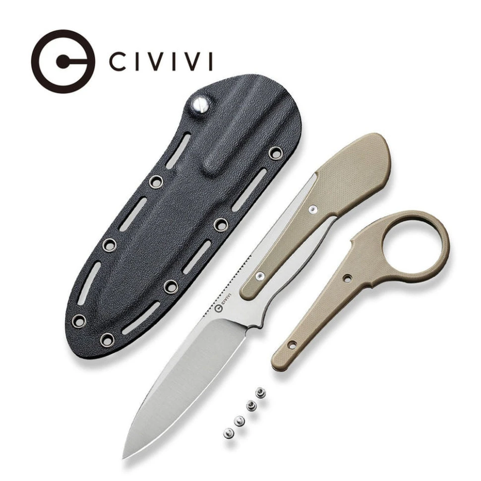 Ніж фіксований тактичний Civivi Varius, (9.5 см) D2 / G10 коричневий — фото 9