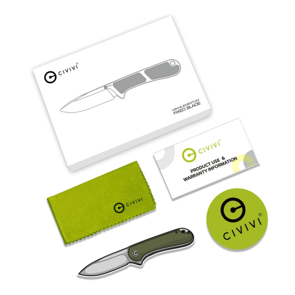 Ніж фіксований тактичний Civivi Mini Elementum, (5.7 см) Nitro-V / G10 чорний — фото 7