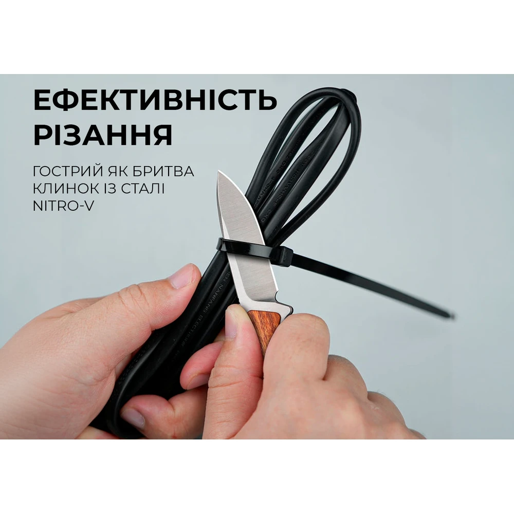 Ніж фіксований тактичний Civivi Mini Elementum, (5.7 см) Nitro-V / Guibourtia Wood — фото 12
