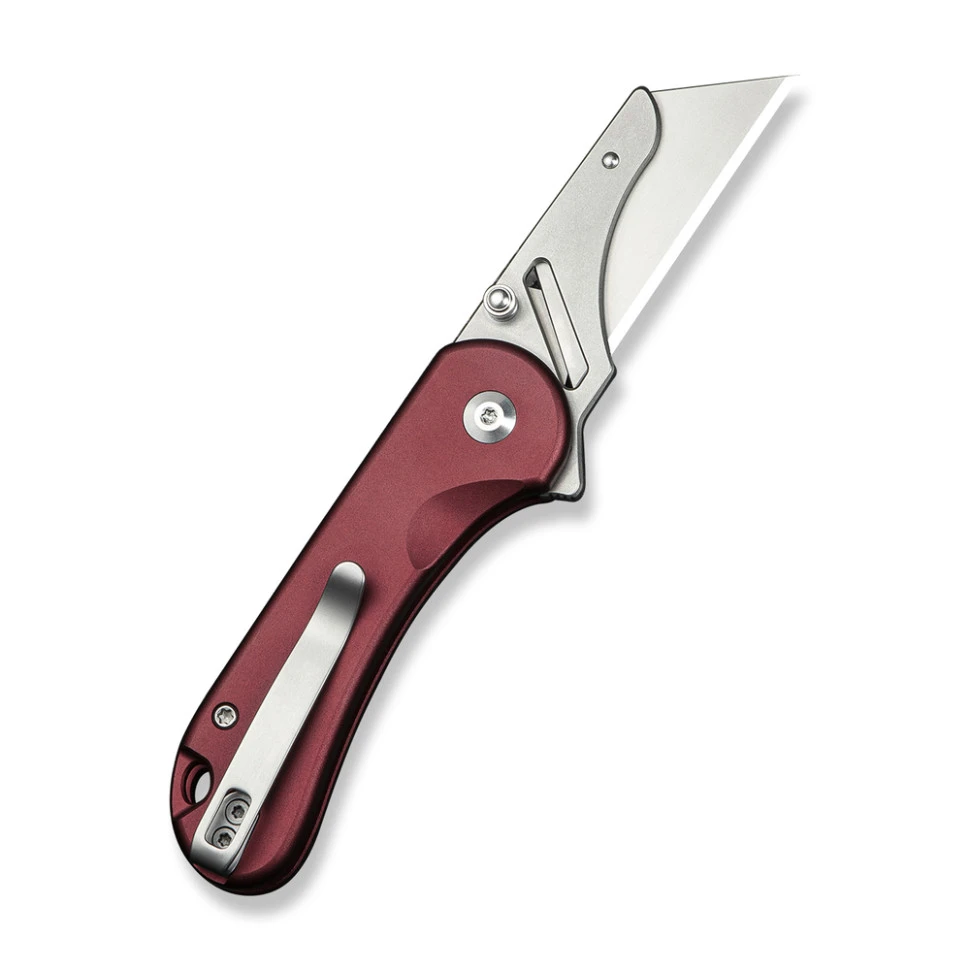 Ніж трапеція складаний кишеньковий Civivi Elementum Utility, (5.8 см) 6Cr13 / Aluminum червоний — фото 2