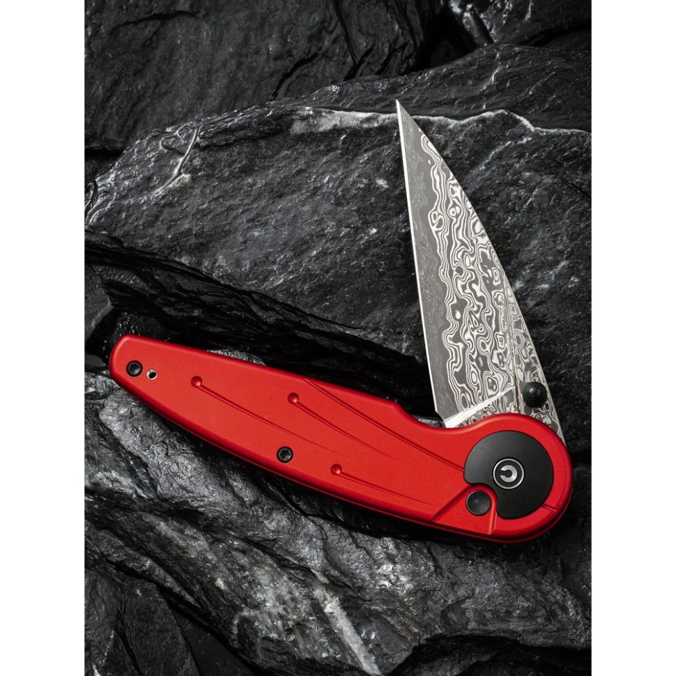 Ніж складаний туристичний Civivi Starflare, (8.4 см) Damascus / Aluminum червоний — фото 12