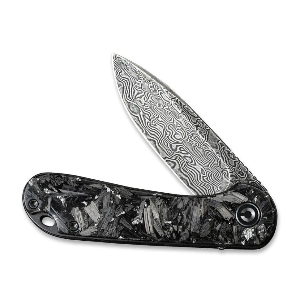 Ніж складаний кишеньковий Civivi Elementum, (7.5 см) Damascus / Carbon Fiber — фото 4