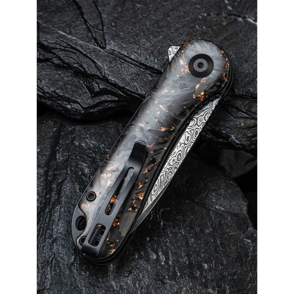 Ніж складаний кишеньковий Civivi Elementum, (7.5 см) Damascus / Carbon Fiber чорний — фото 13