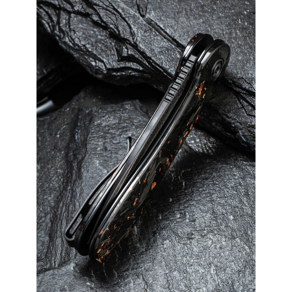 Ніж складаний кишеньковий Civivi Elementum, (7.5 см) Damascus / Carbon Fiber чорний — фото 14