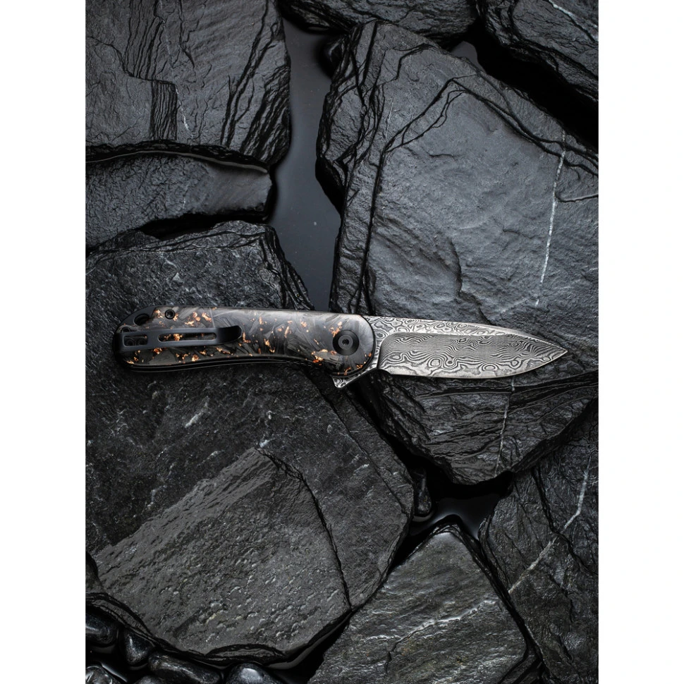 Ніж складаний кишеньковий Civivi Elementum, (7.5 см) Damascus / Carbon Fiber чорний — фото 16