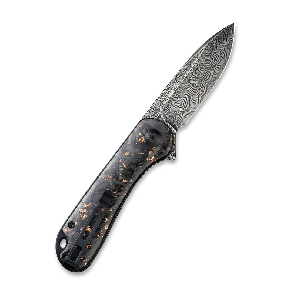 Ніж складаний кишеньковий Civivi Elementum, (7.5 см) Damascus / Carbon Fiber чорний — фото 2