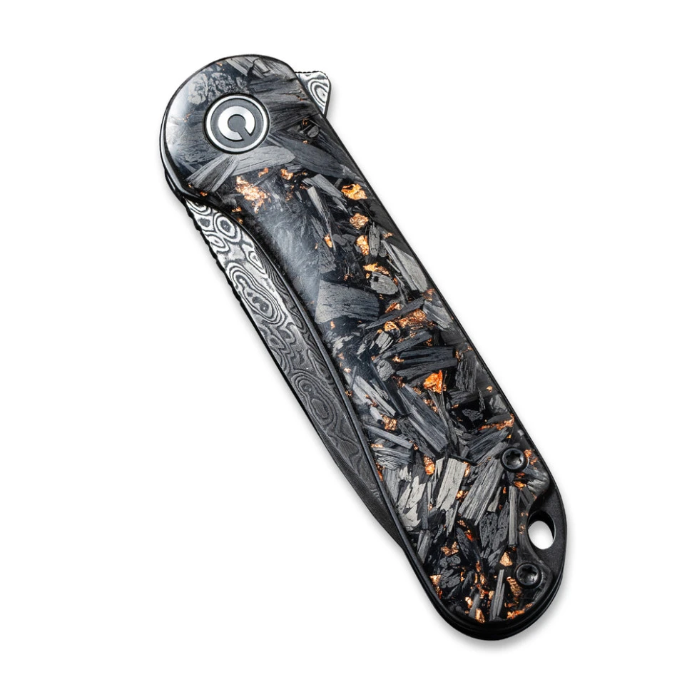 Ніж складаний кишеньковий Civivi Elementum, (7.5 см) Damascus / Carbon Fiber чорний — фото 5