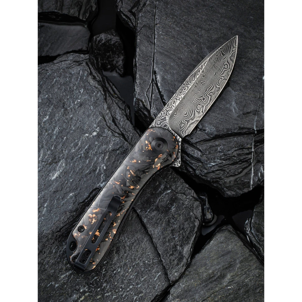 Ніж складаний кишеньковий Civivi Elementum, (7.5 см) Damascus / Carbon Fiber чорний — фото 9