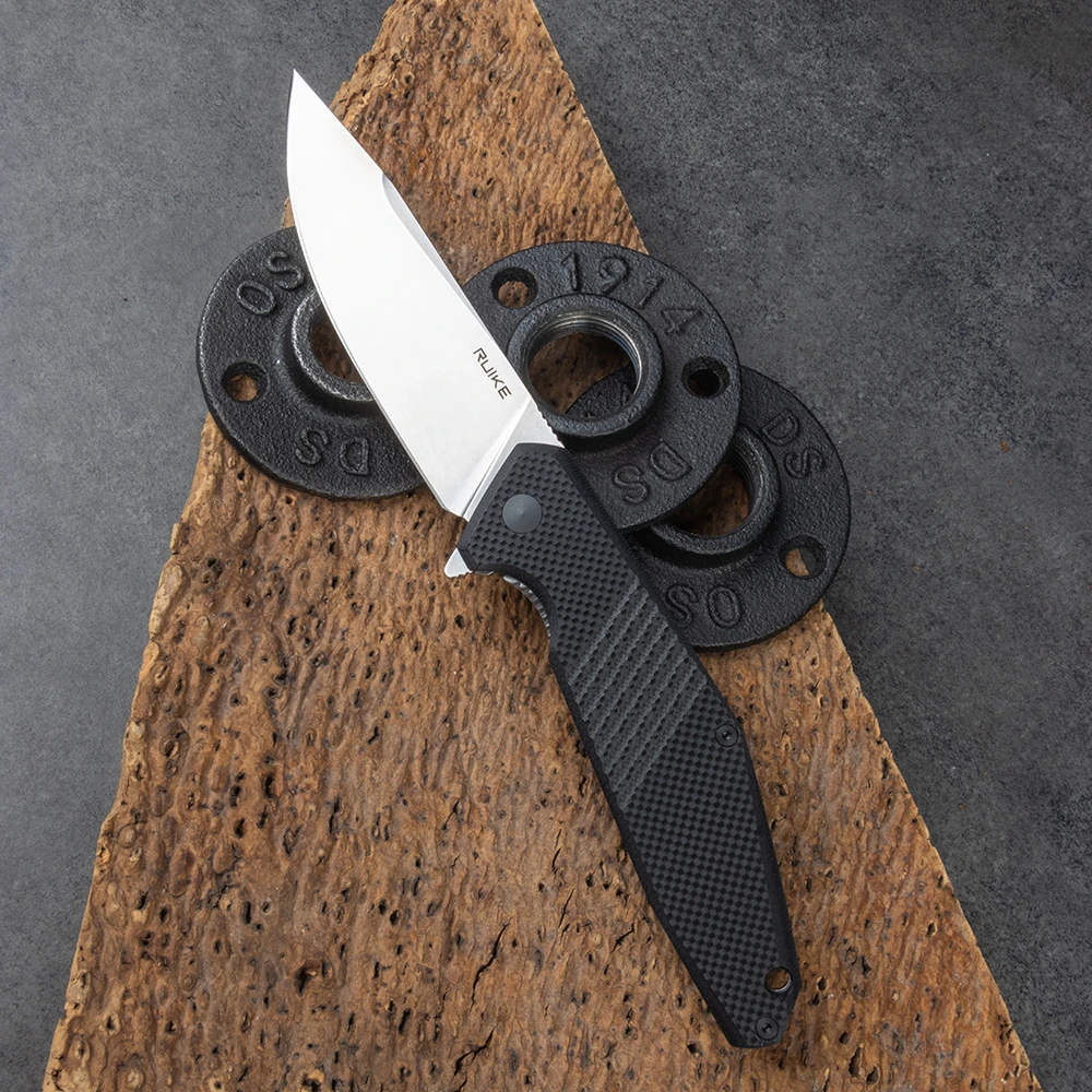 Ніж складаний туристичний Ruike D191-B, (9.2 см) 8Cr13Mov / G10 + steel 420 чорний — фото 6