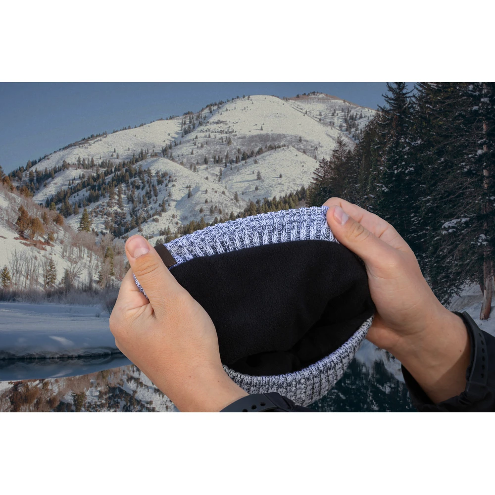 Водонепроникна шапка Dexshell Heathered Rib Knit Beanie, onesize (56-58 см), біло-сіра — фото 3