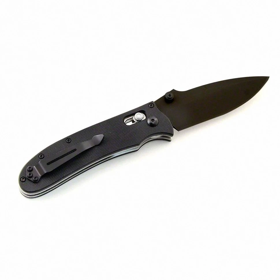 Ніж складаний туристичний Ganzo G704 (8.6 см) 440C / G10 чорний, чорний клинок — фото 4