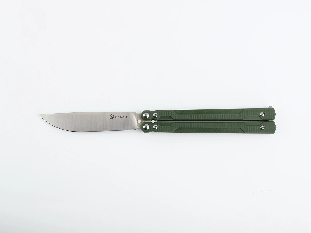Нiж метелик (балiсонг) Ganzo G766 (8.9 см) 440С / G10 зелений — фото 5