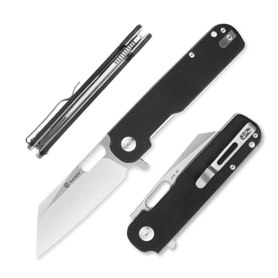 Ніж складаний туристичний Ganzo G770 (8.8 см) D2 / G10 чорний — фото 2