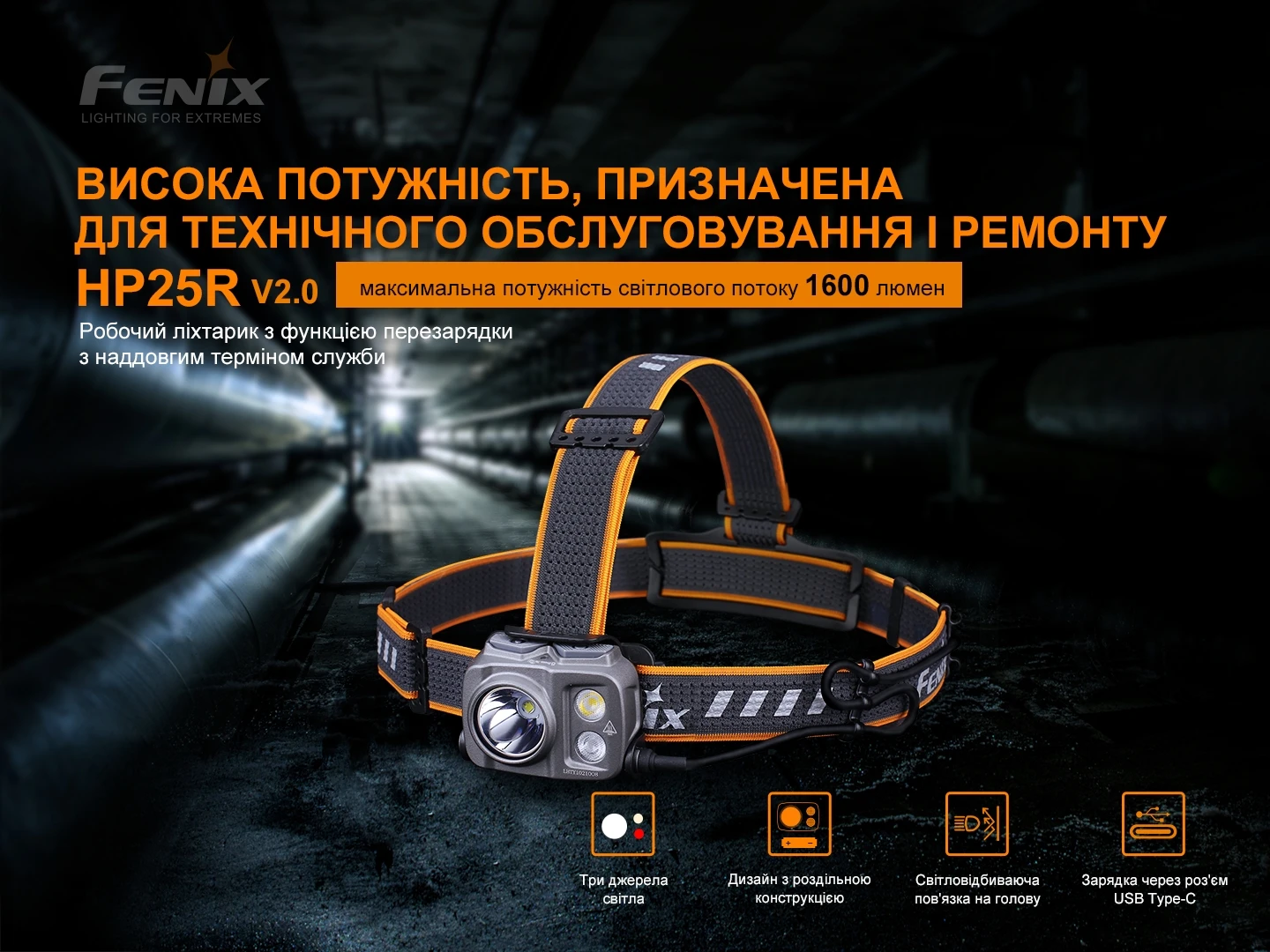 Ліхтар налобний Fenix HP25R V2.0 — фото 5