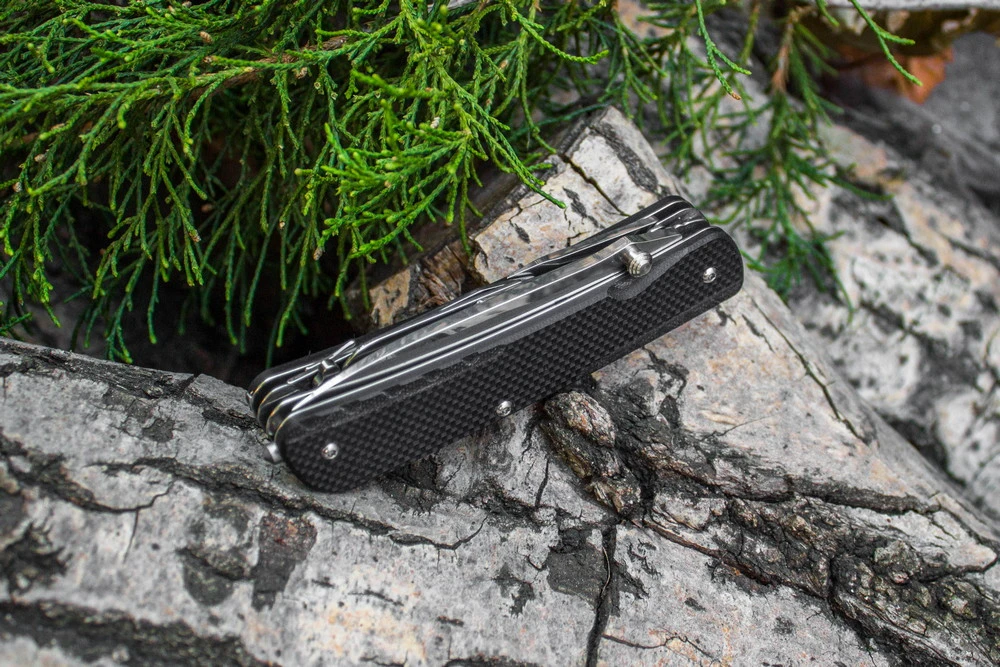 Багатофункціональний ніж Ruike Trekker LD31-B, (8.5 см) 12C27 / G10 чорний, 14 інстр. — фото 3