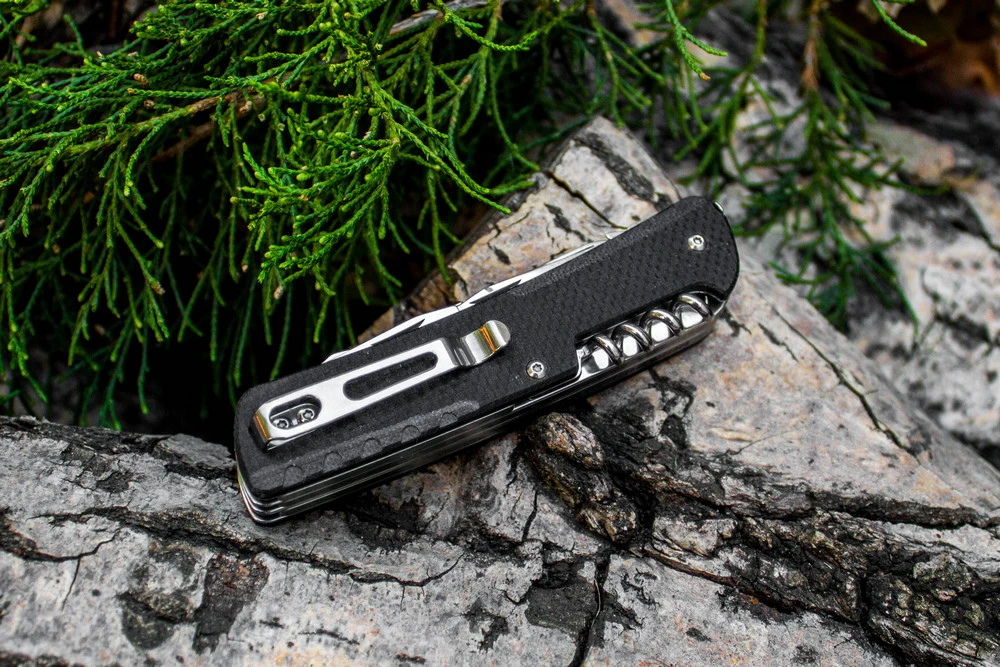 Багатофункціональний ніж Ruike Trekker LD31-B, (8.5 см) 12C27 / G10 чорний, 14 інстр. — фото 4