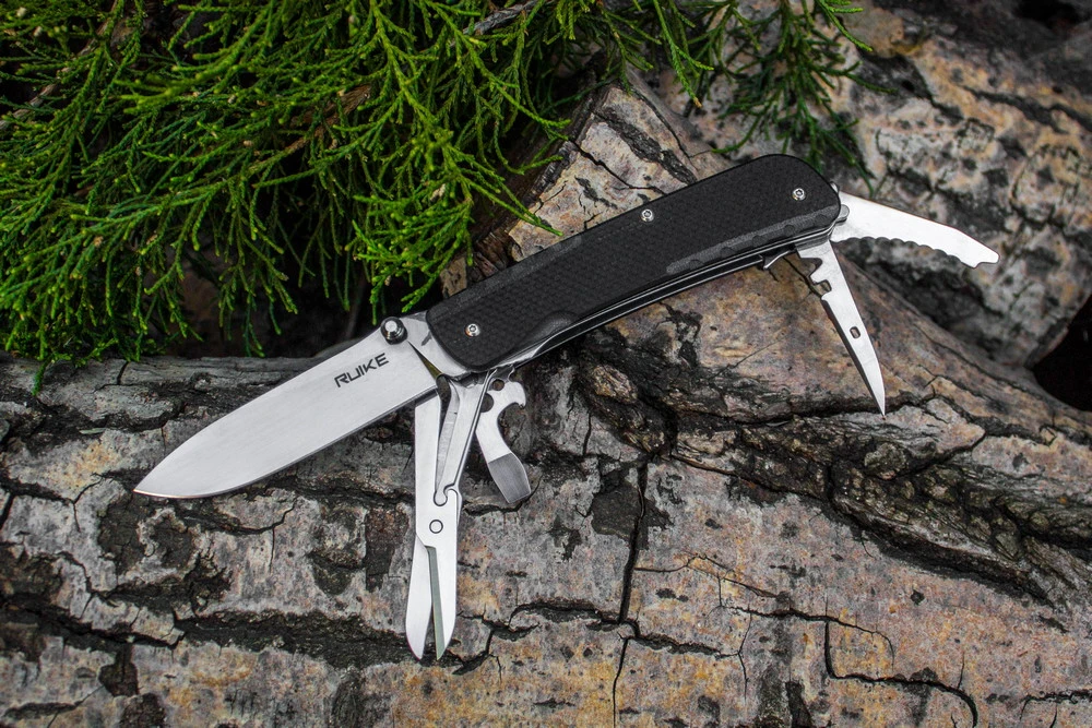 Багатофункціональний ніж Ruike Trekker LD31-B, (8.5 см) 12C27 / G10 чорний, 14 інстр. — фото 6