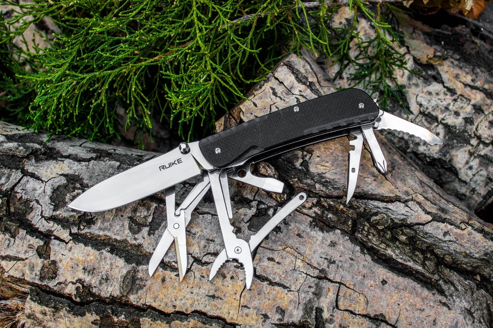 Багатофункціональний ніж Ruike Trekker LD41-B, (8.5 см) 12C27 / G10 чорний, 22 інстр. — фото 5