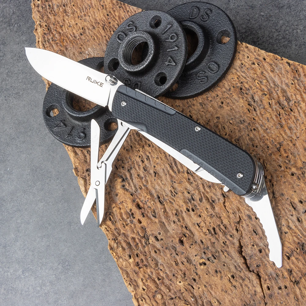 Багатофункціональний ніж Ruike Trekker LD51-B, (8.5 см) 12C27 / G10 чорний, 23 інстр. — фото 3