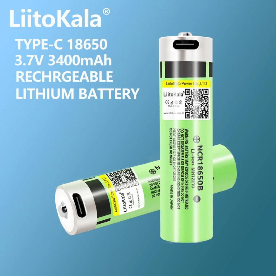 Акумулятор LiitoKala Lii-USB-34B 18650 3400mah — фото 3