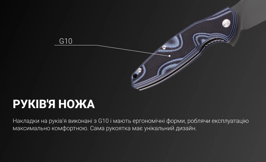 Ніж складаний туристичний Ruike Fang P105-Q, (9.2 см) 14C28N / G10 синій — фото 21
