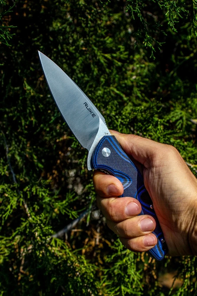 Ніж складаний туристичний Ruike Fang P105-Q, (9.2 см) 14C28N / G10 синій — фото 8