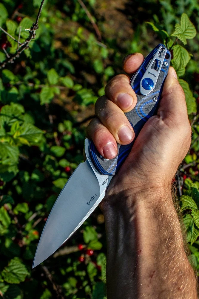 Ніж складаний туристичний Ruike Fang P105-Q, (9.2 см) 14C28N / G10 синій — фото 9