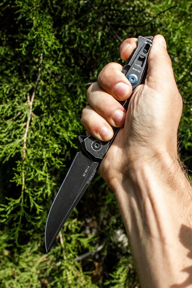 Ніж складаний туристичний Ruike P108-SB, (8.8 см) 14C28N / 3cr14n чорний — фото 11