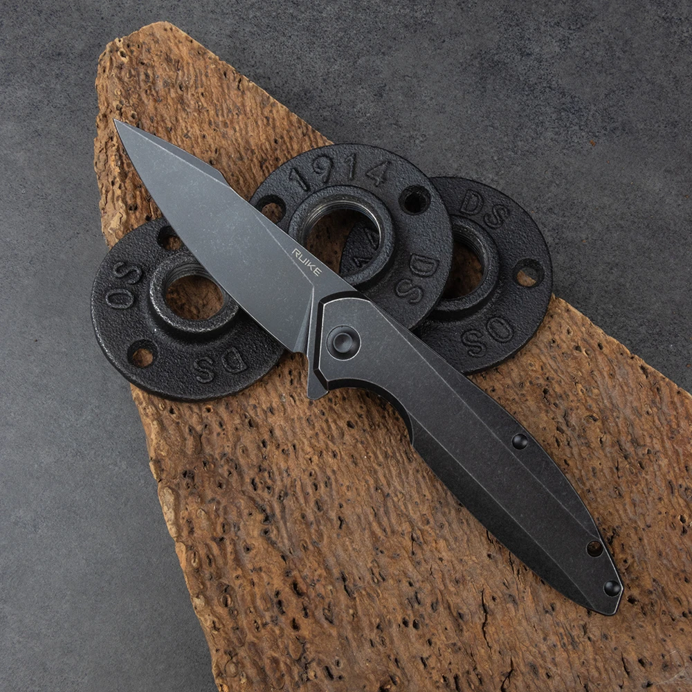 Ніж складаний туристичний Ruike P108-SB, (8.8 см) 14C28N / 3cr14n чорний — фото 13