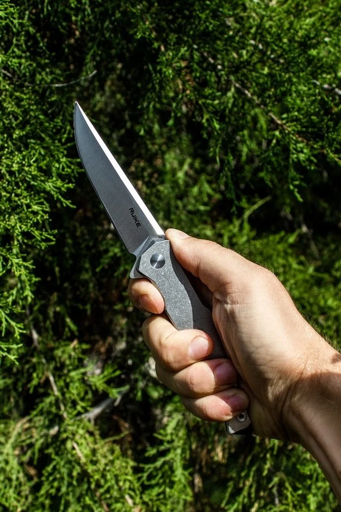Ніж складаний туристичний Ruike P108-SF, (8.8 см) 14C28N / 3cr14n сірий — фото 10