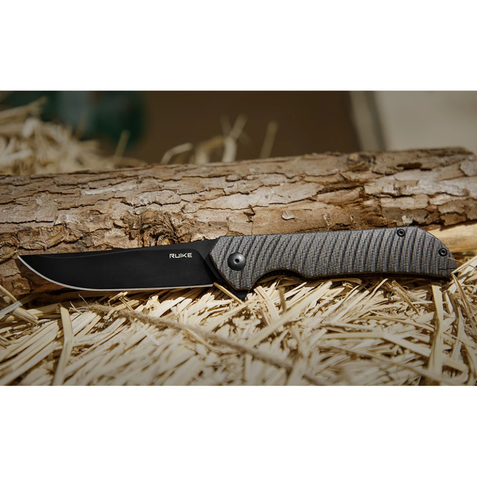 Ніж складаний туристичний Ruike P122-MB, (9.2 см) 14C28N / мікарта коричневий — фото 12