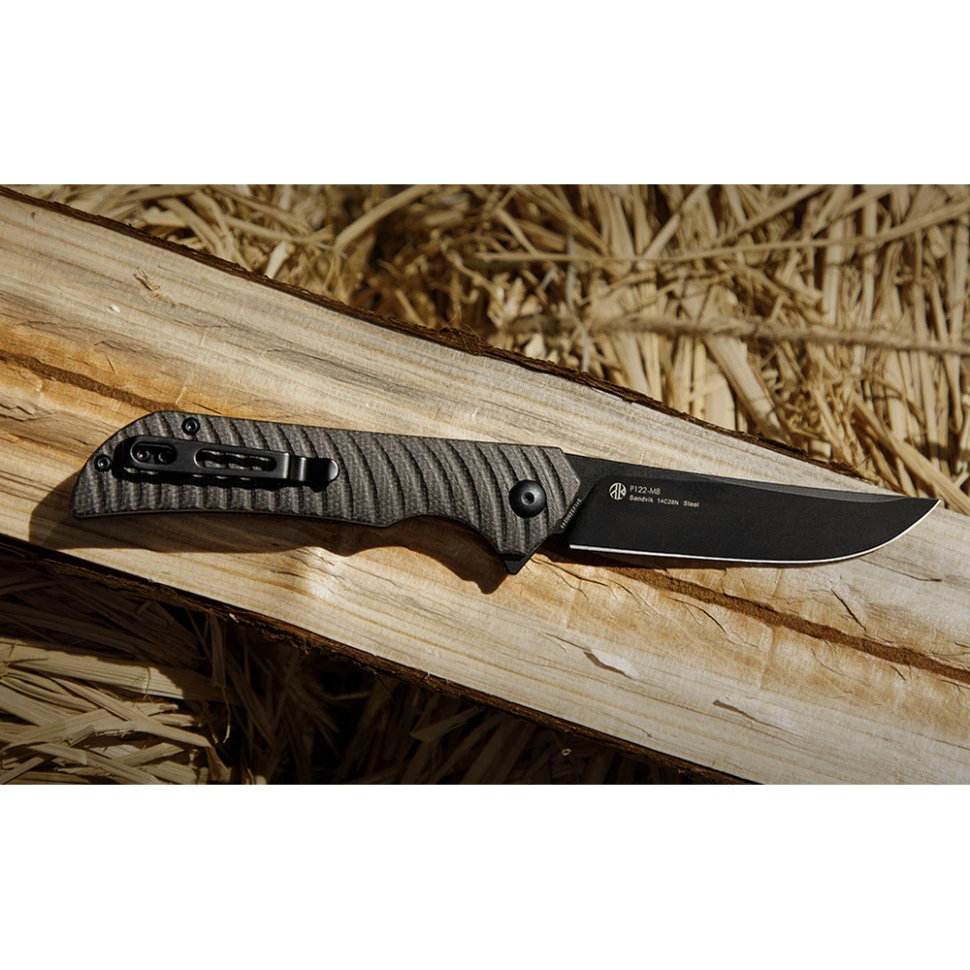 Ніж складаний туристичний Ruike P122-MB, (9.2 см) 14C28N / мікарта коричневий — фото 13