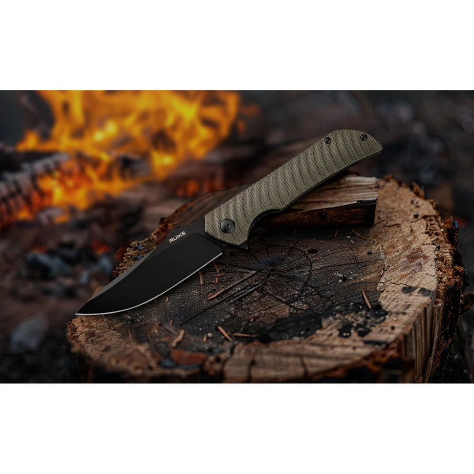 Ніж складаний туристичний Ruike P123-MB, (9.2 см) 14C28N / мікарта коричневий — фото 17