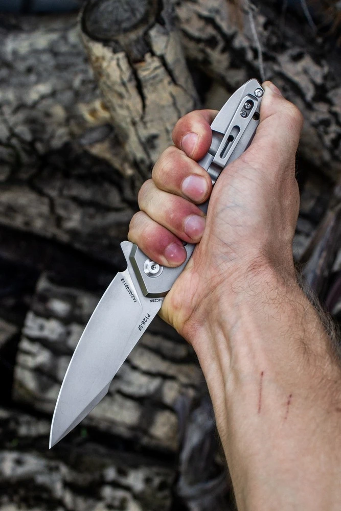 Ніж складаний туристичний Ruike P128-SF, (9.3 см) 14C28N / 3cr14n сірий — фото 11